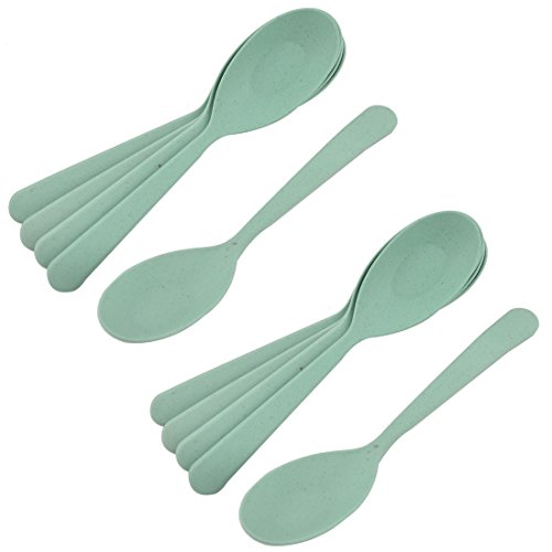 uxcell Plastic Kitchen Restaurant Rice Soup Serving Spoon Scoop 16cm Length 10pcs Green