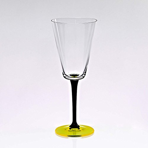CRISTALICA Crystal Wine Goblet Wine Glass Manhattan Neonyellow 240 ml Glass Modern Style German Crystal Powered