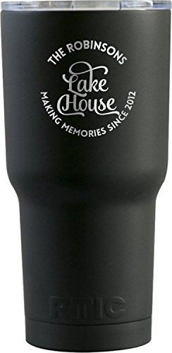 Lake House 2 RTIC Tumbler - Black - Engraved Front Personalized