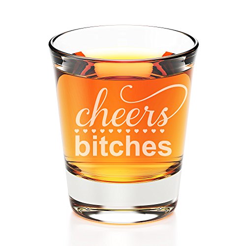 Cheers Bitches Engraved Fluted Shot Glass