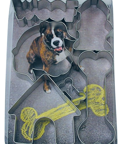 R&M International 1965 Dog Cookie Cutters Woof Dog Face House Fire Hydrant 2 Bones 6-Piece Set