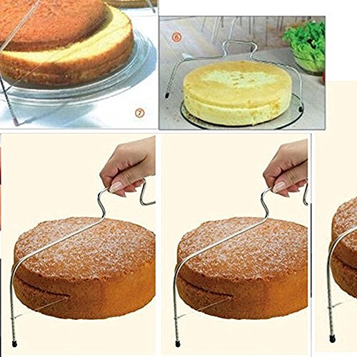 ZytreeTM Adjustable Kitchen Accessories Baking Tools Stainless Steel Wire Cake Slicer Level Leveler Slices Cutter Tool