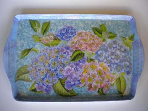 15 French Hydrangea Flowers Melamine Serving Tray