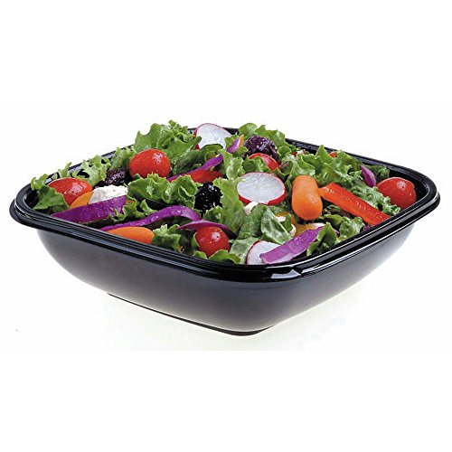 Square Bowl2 Disposable Food Containers Large 32 oz Black 9sq x 1 12D