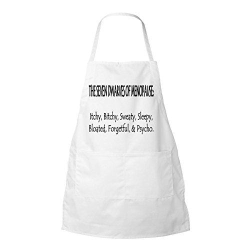 The Seven Dwarves of Menopause Itchy Bitchy Sweaty Inspirational Personalized BBQ Apronwhite