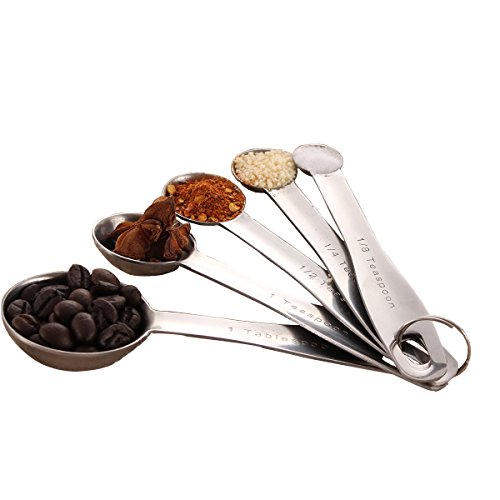 Smaier Measuring Spoons Stainless Steel Engraved Spoon For Measure Dry & Liquid Ingredients(set Of 5)