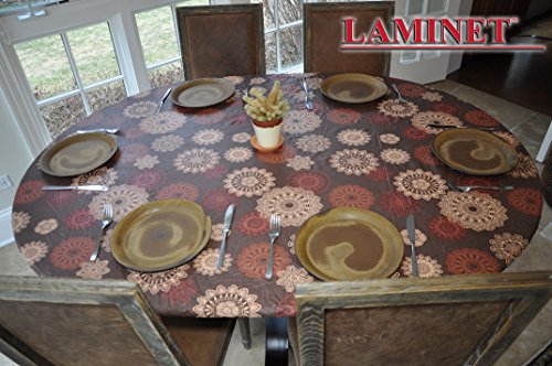 LAMINET Elastic Fitted Table Cover - Medallion - OblongOval - Fits Tables up to 48 x 68